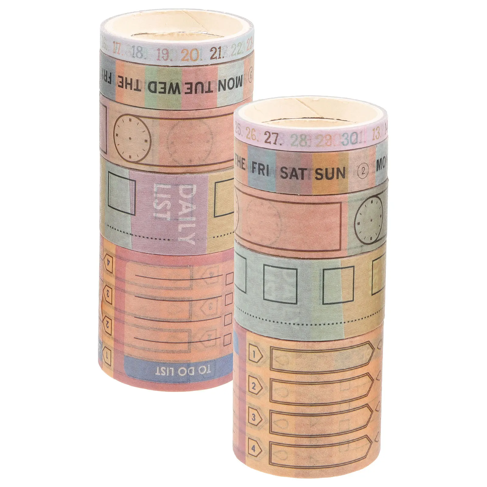 2pcs 10 Rolls Writable Paper Tape For Diy Calendar Planner Creative Month Date Design Craft Adhesive Tape