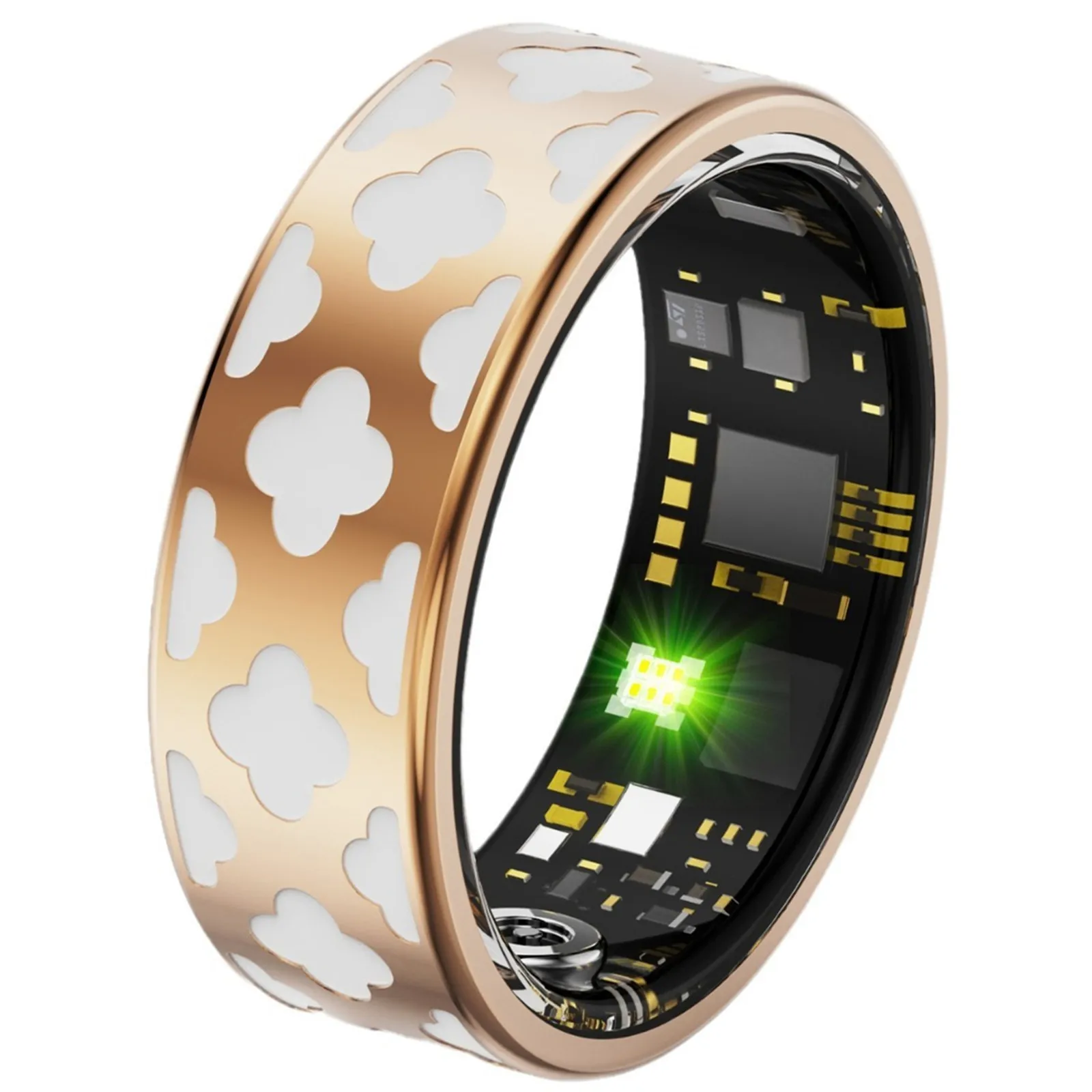 Enamel Women Smart Ring Heart rate Blood Oxygen Sleep Health Monitoring Sports Fitness Tracker Waterproof Bluetooth Jewelry USB