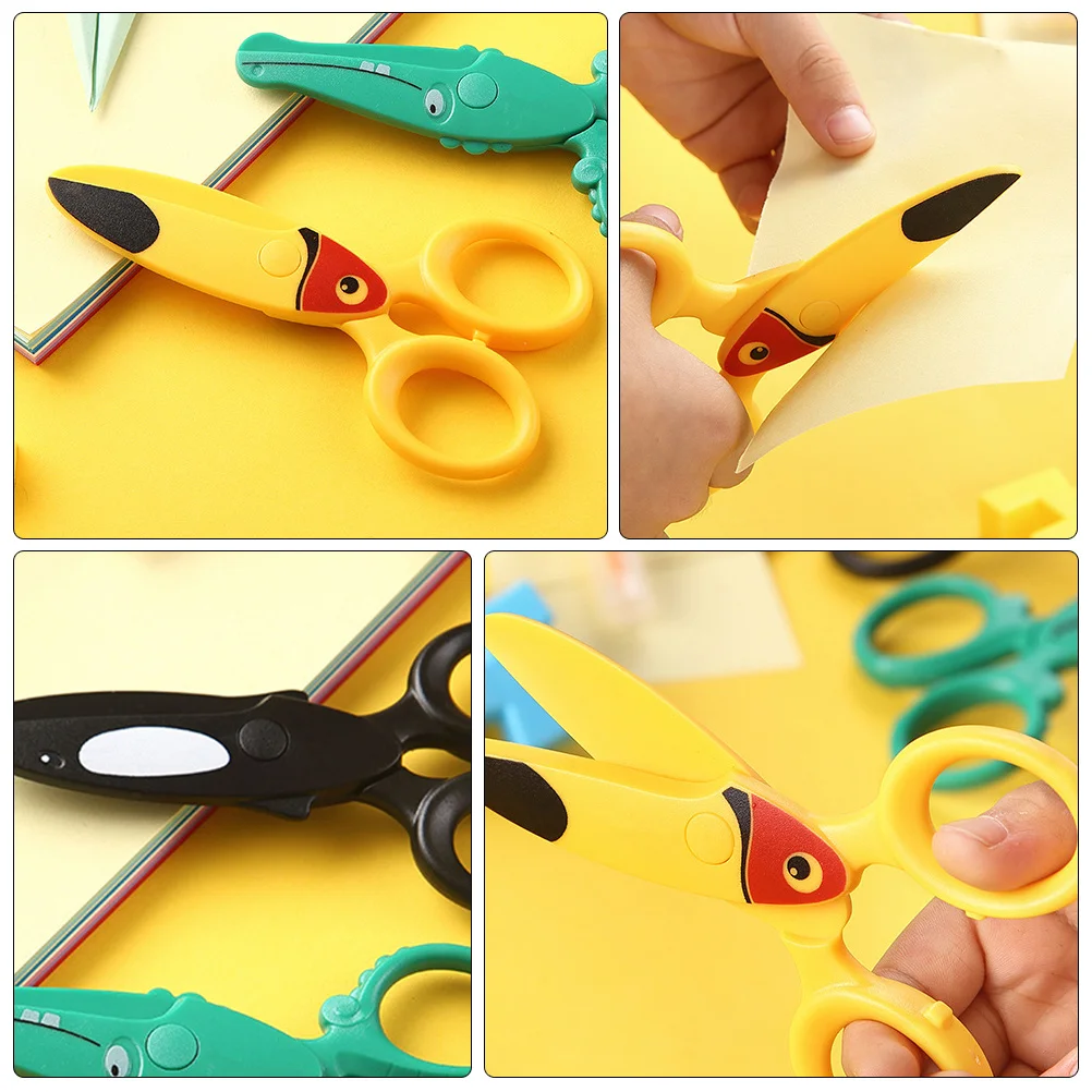 2 قطعة مقص بلاستيكي أمان طرف مستدير DIY مقص للحرف اليدوية للمدرسة والمكتب والمنزل ورق إبداعي متعدد الأغراض