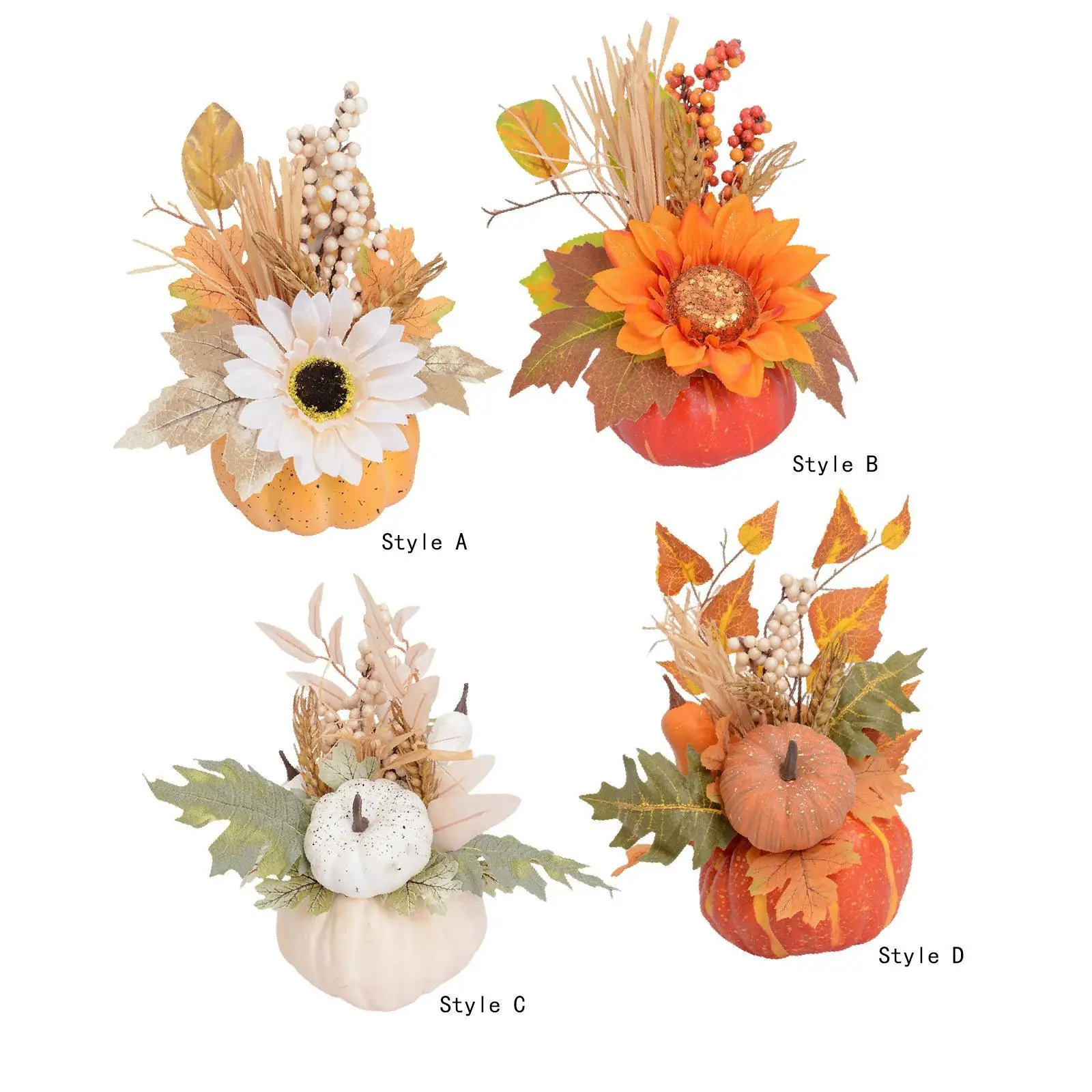 

Pumpkin Decor Polyurethane Foam Realistic Maple Leaf Centerpiece for Autumn Thanksgiving Room Decoration
