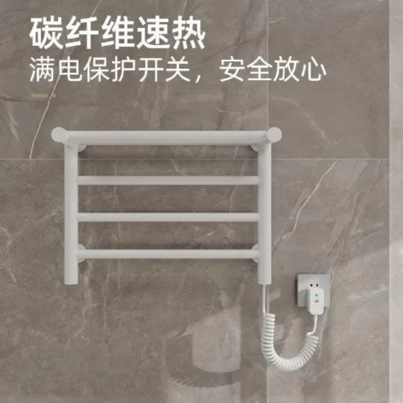 Household toilet bathroom non-perforated electric towel rail, thermostatic heated towel rail shelf