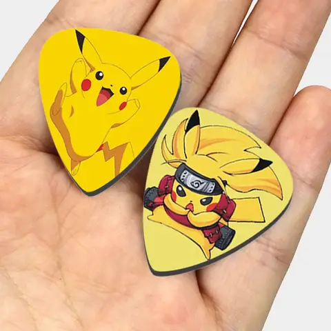10PCS Set Pikachu Electric Guitar Pick Acoustic Music Picks Plectrum Accessories Anime 0.68mm Thickness Guitar Accessories GYH
