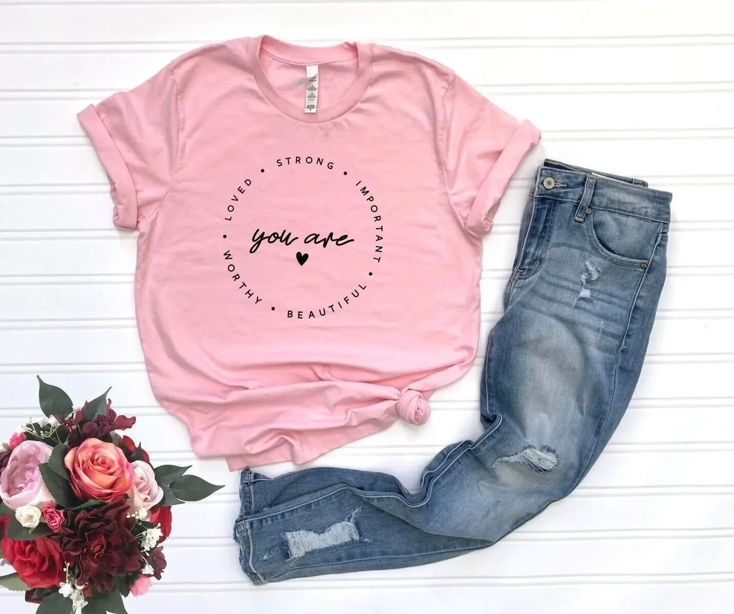 T-shirt avec citations positives, Be Mindfulness Vibes Only You Are Loved, dicte de vie inspirante, bonheur
