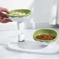 Adjustable Pet Bowl Large Capacity Detachable Cat High Foot Bowl Plastic Double Bowl Dog Food Feeding Basin Neck Protection