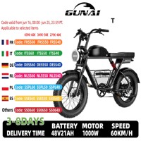 GUNAI-T Men's E-Mountain Bike 1000W Motor Adult Electric Bicycle  48V21Ah Battery ebike 20 Inch Fat Tire Men's Electric Bike