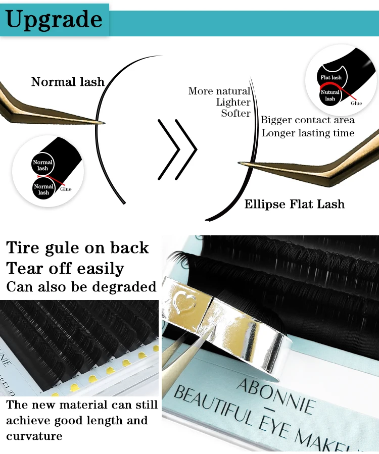 ABONNIE Kaschmir Einzel-Wimpernverlängerung Klassische Wimpernverlängerungen Trays Matt Schwarz Weiche Nerz-Falschwimpern – Detail 8