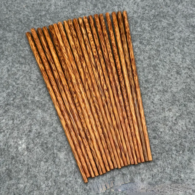 10 Pairs of Coconut Wood Home Chopsticks Natural Pattern A Large Number of Dinner Parties Feel Comfortable 19/25cm Length