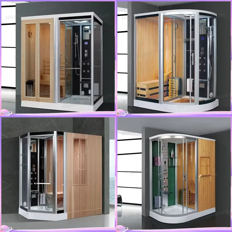 Outdoor Steam Shower Room Dry Wet Sauna Cabin Home Bathroom Spa Enclosure with Body Massage Function Factory Price