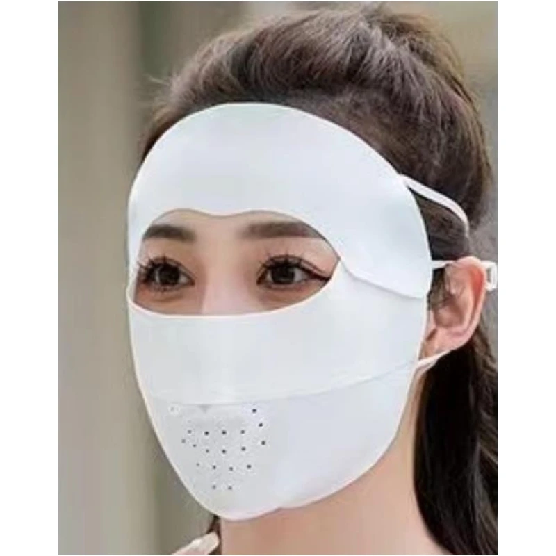 Sunscreen Mask Traceless Women 2023 New Detachable Facekini Ice Silk Anti-ultraviolet Summer Breathable Thin Cover Whole Face