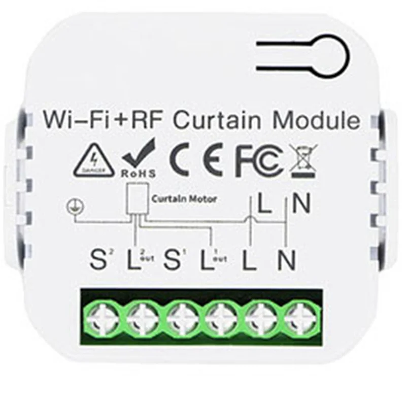 T21C 2X Tuya Smart Life Wifi 433Mhz Blind Curtain Switch With RF Remote For Electric Roller Shutter Control, 1RC 1RE