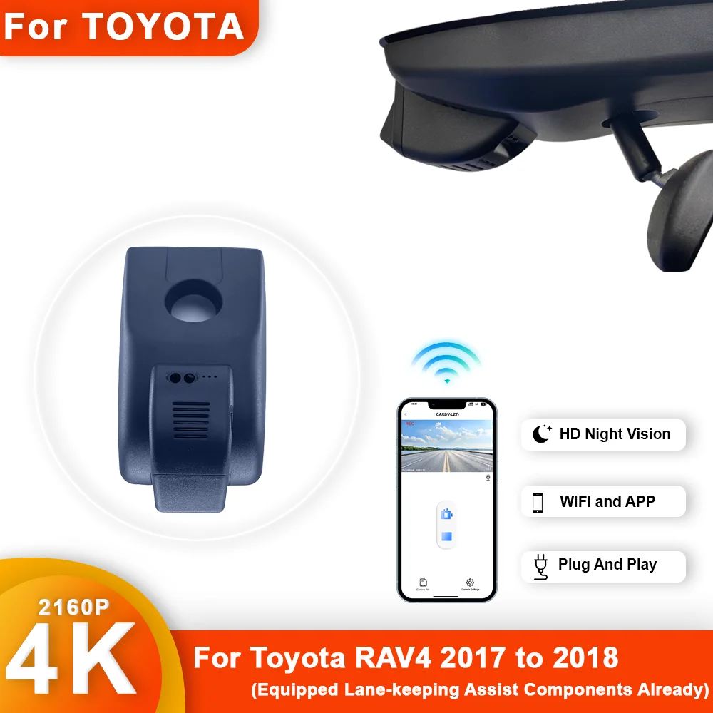 

For Toyota Rav4 2017 to 2018 4K HD Dash Cam for Car Camera Recorder Dashcam WIFI Car Dvr Recording Devices Accessories