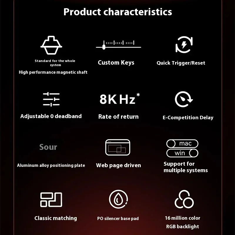 FGG MAD60 MAD68 Pro Series Mechanical Keyboard Magnetic Switch E-sport 0.04RT 8K Polling Rate 0.125ms Latency Aluminium - Image 6