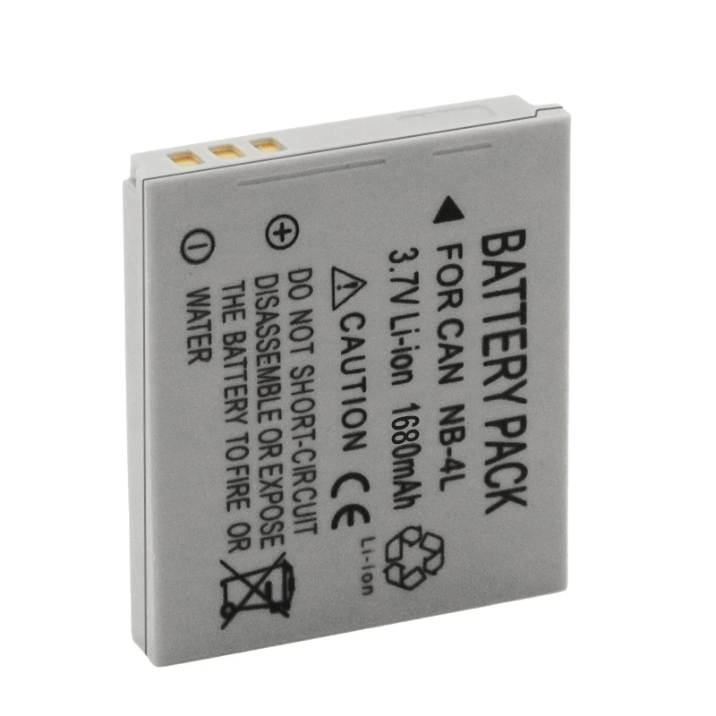 1680mAh NB-4L NB4L Battery for Canon IXUS 30 40 80 75 100 I20 110 115 120 130 IS 117 220 225 HS SD400 SD780 SD960 NB 4L battery