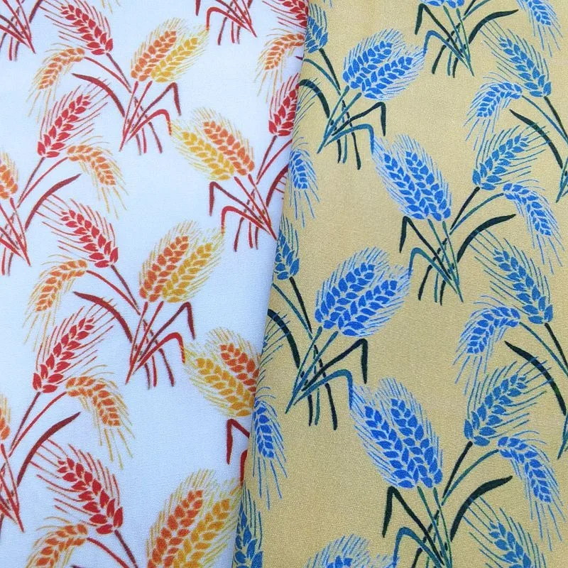 Hot selling pure cotton wheat digital printed fabric manual sewing DIY clothing Women's dresses 100 cotton fabric