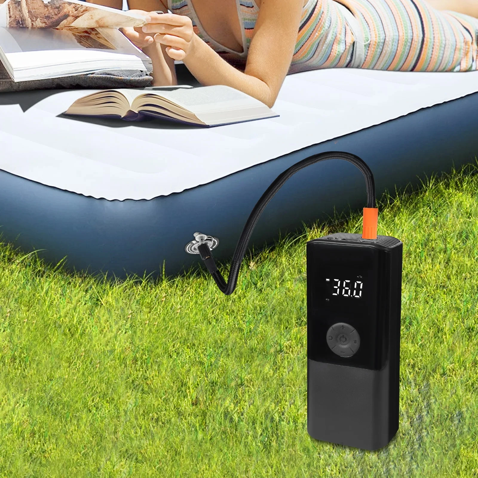 150PSI Wireless Electric Car Air Compressor Portable Smart Tire Inflator for Car Motorcycle Bike Boat Sports Equipment