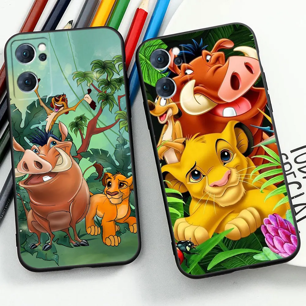 Disney The Lion King Hakuna Matata Phone Case For OPPO Reno 10 8 8T 7 7Z 6 5 5F 4 Find X5 X3 X2 Pro Plus Lite Black Soft Cover