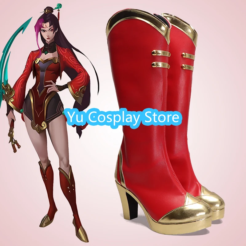 Yu Cosplay Store  Of Legends Diana Tiger Striker Cosplay Shoes Anime Cosplay Shoes Boots Halloween Costumes Props