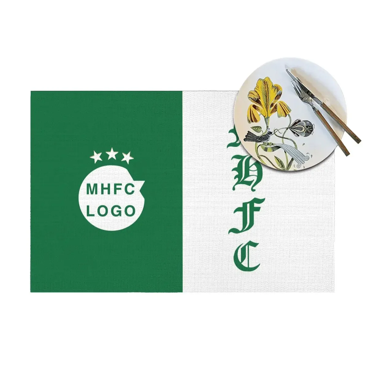 Israel Maccabi Haifa F.c Mhfc Kampioen Pvc Geweven Placemat Waterdicht Gemakkelijk Schoon Wasbare Decoratie Restaurant Keuken