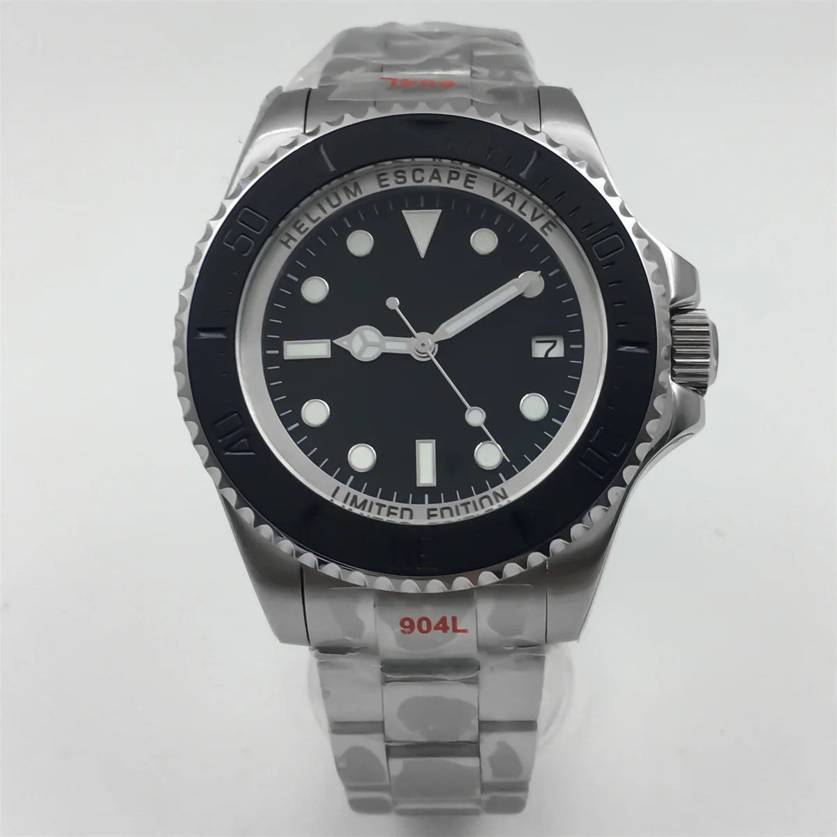 ブリガー-男性用自動ダイビングウォッチ,防水,サファイアガラス,セラミックベゼル,ステンレススチールストラップ,c3ルーメンハンド,43mm, 100m,nh35a