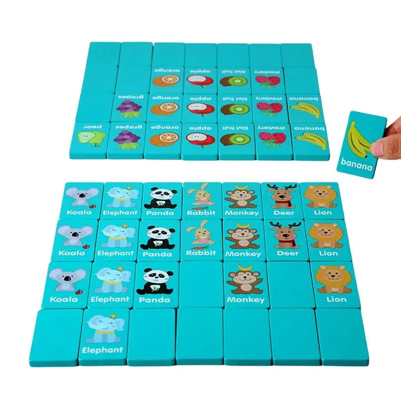 

Montessori Wooden Puzzles Hand Grab Boards Toys Baby Educational Toys Cartoon Animals Fruits Puzzles