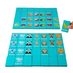 Montessori Wooden Puzzles Hand Grab Boards Toys Baby Educational Toys Cartoon Animals Fruits Puzzles