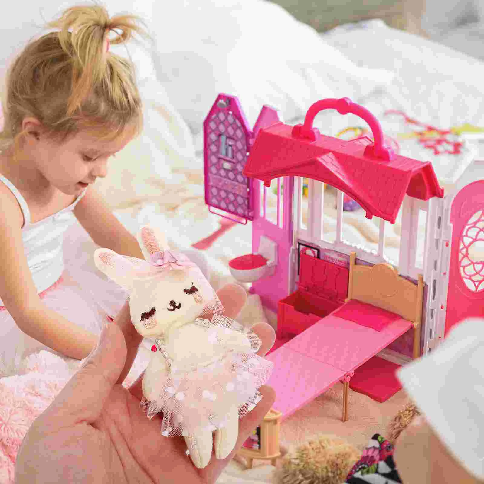 

Cotton Stuffed Rabbit Clothing Supply Plush Mini DIY Ornament Craft Projects Garment Material Accessories Small Toys