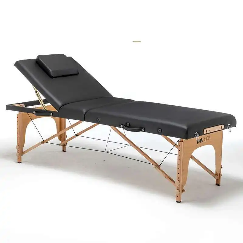 Tandu Kayu Tempat Tidur Kosmetik Estetika Profesional Lipat Tempat Tidur Pijat Tato Spa Camas Portatil Furnitur Pijat MQ50MB