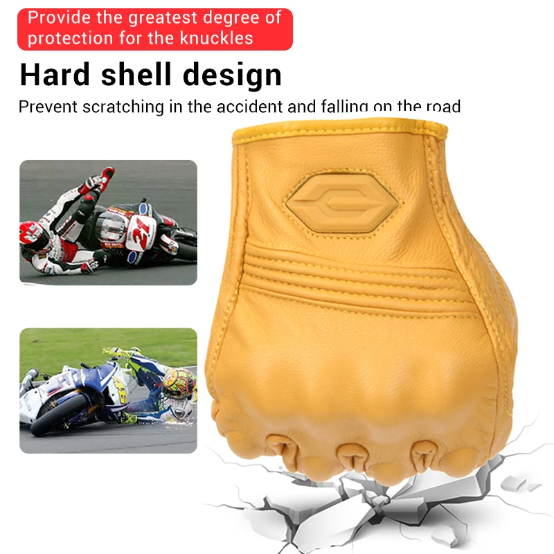 Motorcycle Leather Gloves Retro Motorcyclist Gloves Men Women Vintage Moto Motocross Gloves Motorcycle Accessories