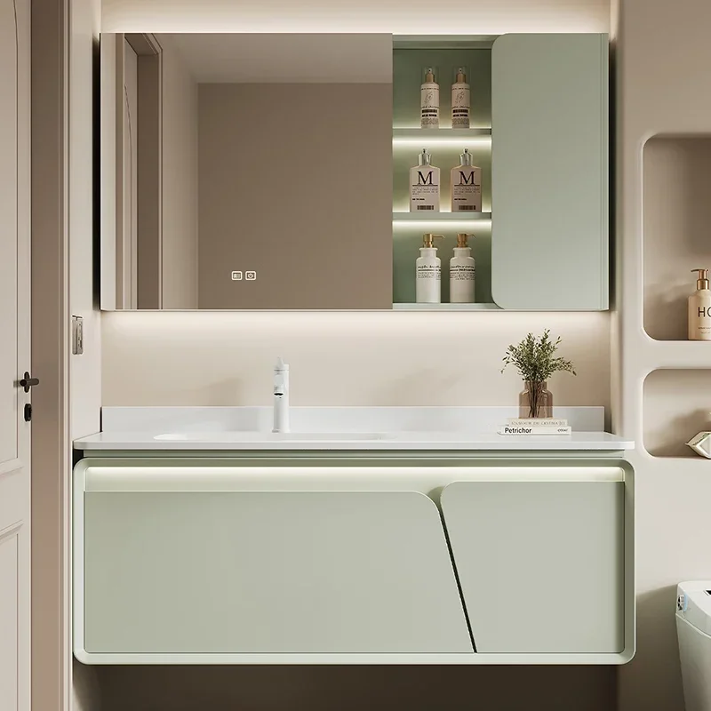 Storage Organizer Bathroom Cabinet Wall Mounted White Makeup Drawers Bathroom Vanity Toilet Modern Craft Szafka Salon Furniture