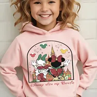 Girlfriend Castle Celebration Children's Hooded Sweatshirt Mickey and Minnie Autumn and Winter Warm Pullover Children's Gift
