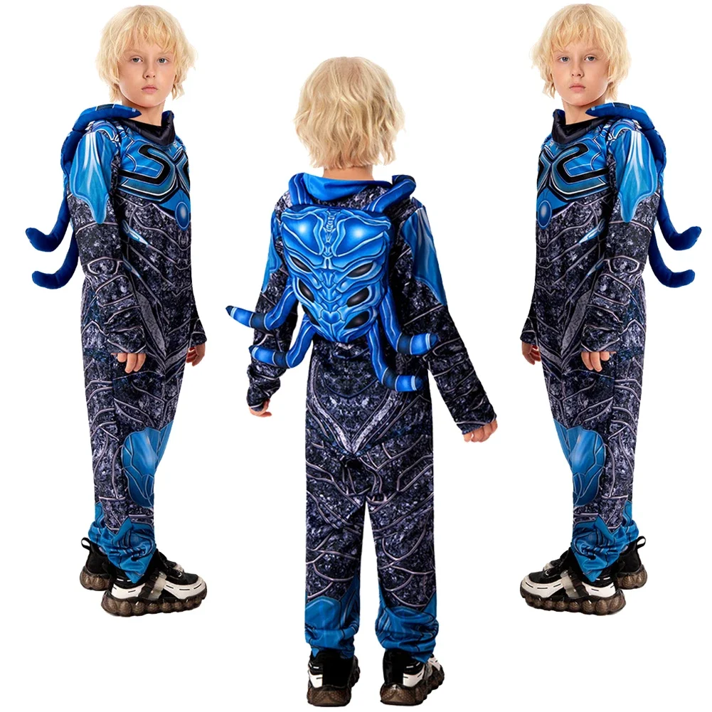 Azul Cosplay escarabajo fantasía niños monos traje niños disfraz juego de rol disfraz niños Halloween carnaval fiesta fantasía traje