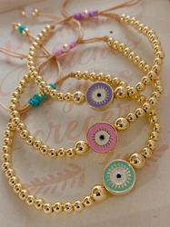 KKBEAD Fashion Evil Eye Bracelet Jewelry for Women 18 K Gold Plated Waterproof Pulseras