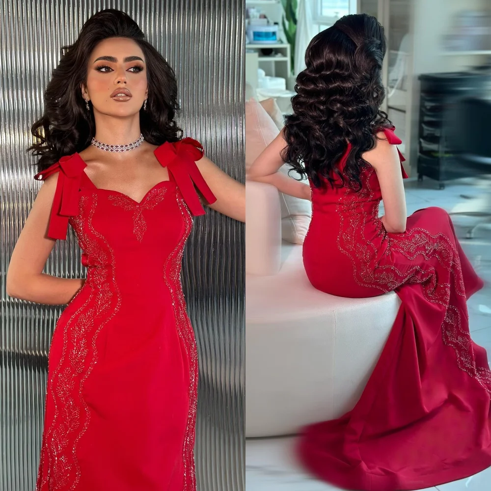 Personalizado de alta qualidade clássico jérsei beading plissado sereia fora do ombro vestidos longos sob medida vestidos de ocasião combinando