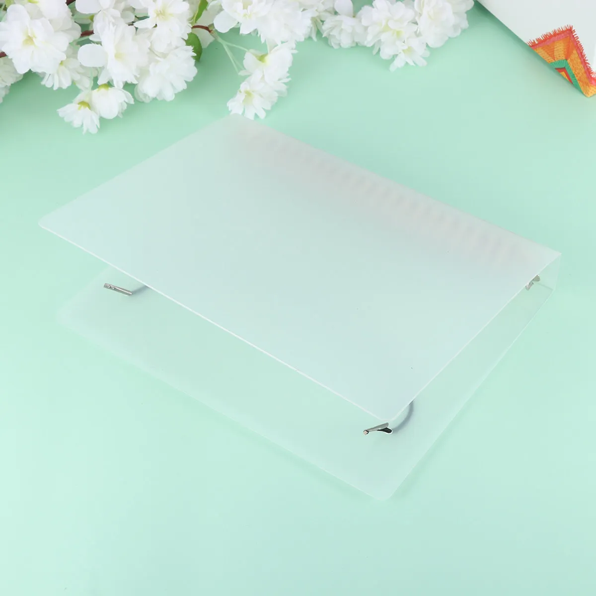 

2Pcs Plastic Clipboard Transparent File Holder Hardboard Paper Board A5 20 Holes Lightweight Portable Office School Use