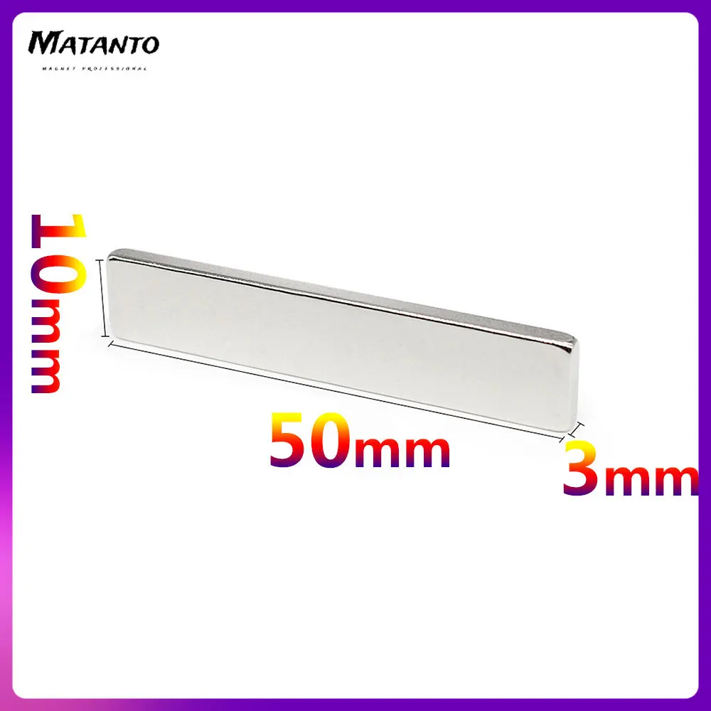 

2/5/10/15/20/30PCS 50x10x3mm Block Strong Powerful Magnets N35 Long Permanent Magnet 50x10x3 Quadrate Neodymium Magnet 50*10*3