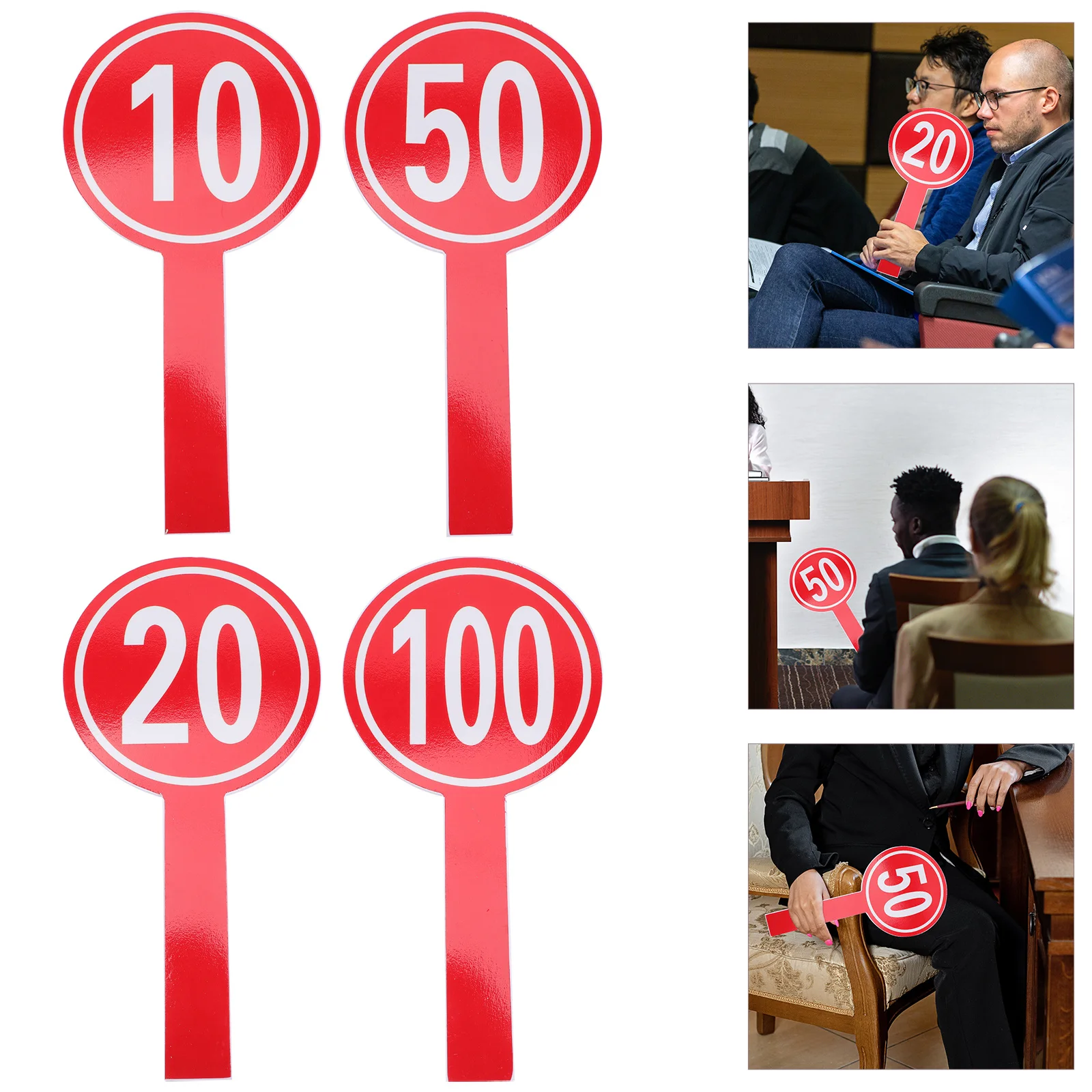 4Pcs Handheld Scoring Board for Games Judges Score Paddles Reusable Writing Board for Auctions and Competitions Dry Erase