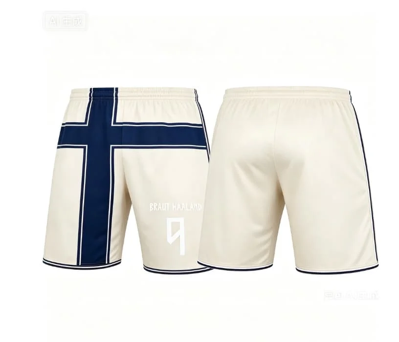 2026 Sommer Norwegen HAALAND 9 Fußballshorts Herren 5 Zoll Trainingsshorts Sportshorts Schnelltrocknende Fußballhosen Herren Sportbekleidung Oberteile – Detail 3