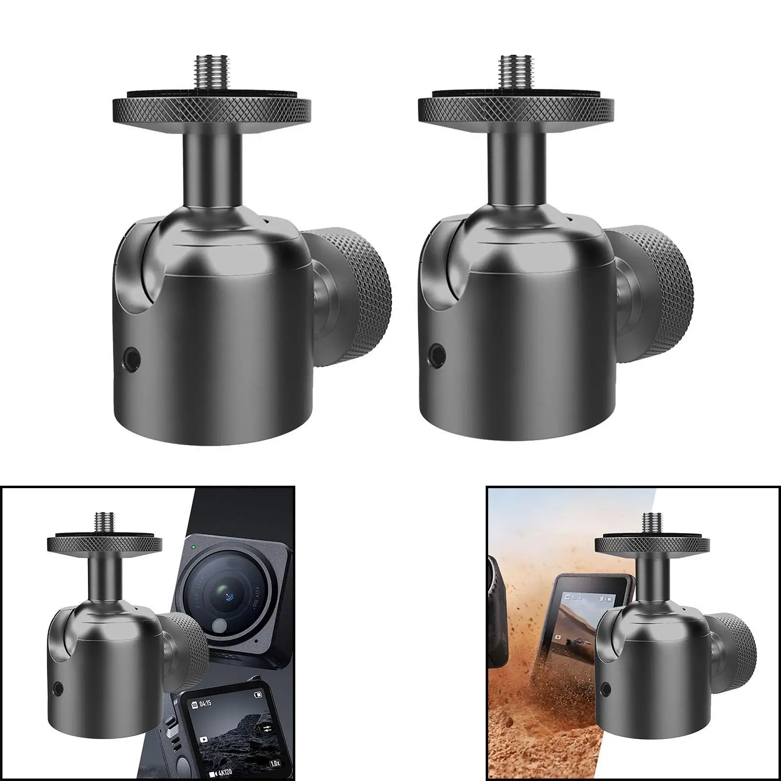 Mini Ball Head Mount Adapter 360 ° Horizontal Rotation 90° Vertical Rotation Universal Base Adapter Camcorder Light Stand