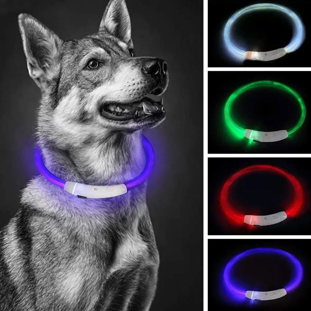 Led Glowing Collar For Pets Luminous USB Charging Waterproof Loss Prevention LED Collar Dogs Pet Accessories ﻿ Z6I2