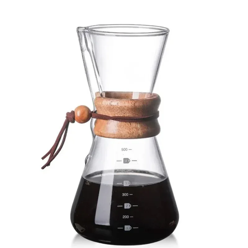 Hand Brewed Coffee Sharing Pot Filter Screen Glass Coffee Filter Cup Coffee Pot Set Drip Small Household Glass Pot 400-800ml