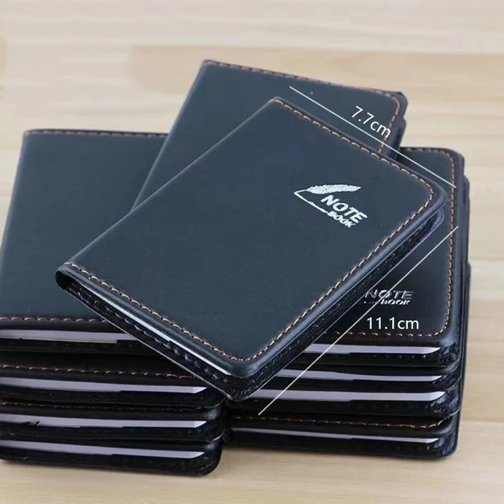 A7 Mini Leather Cover Notebook Portable Pocket Notepad Memo Diary Planner Agenda Organizer Office School Stationery 120Pages