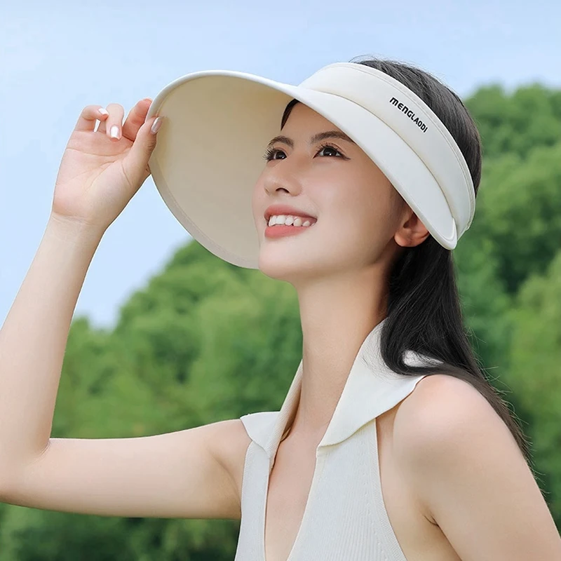 Women Outdoor Summer Visor Hat UV Resistant Large Brim Adjustable Foldable Sun Proof Tennis Cap Golf Hats