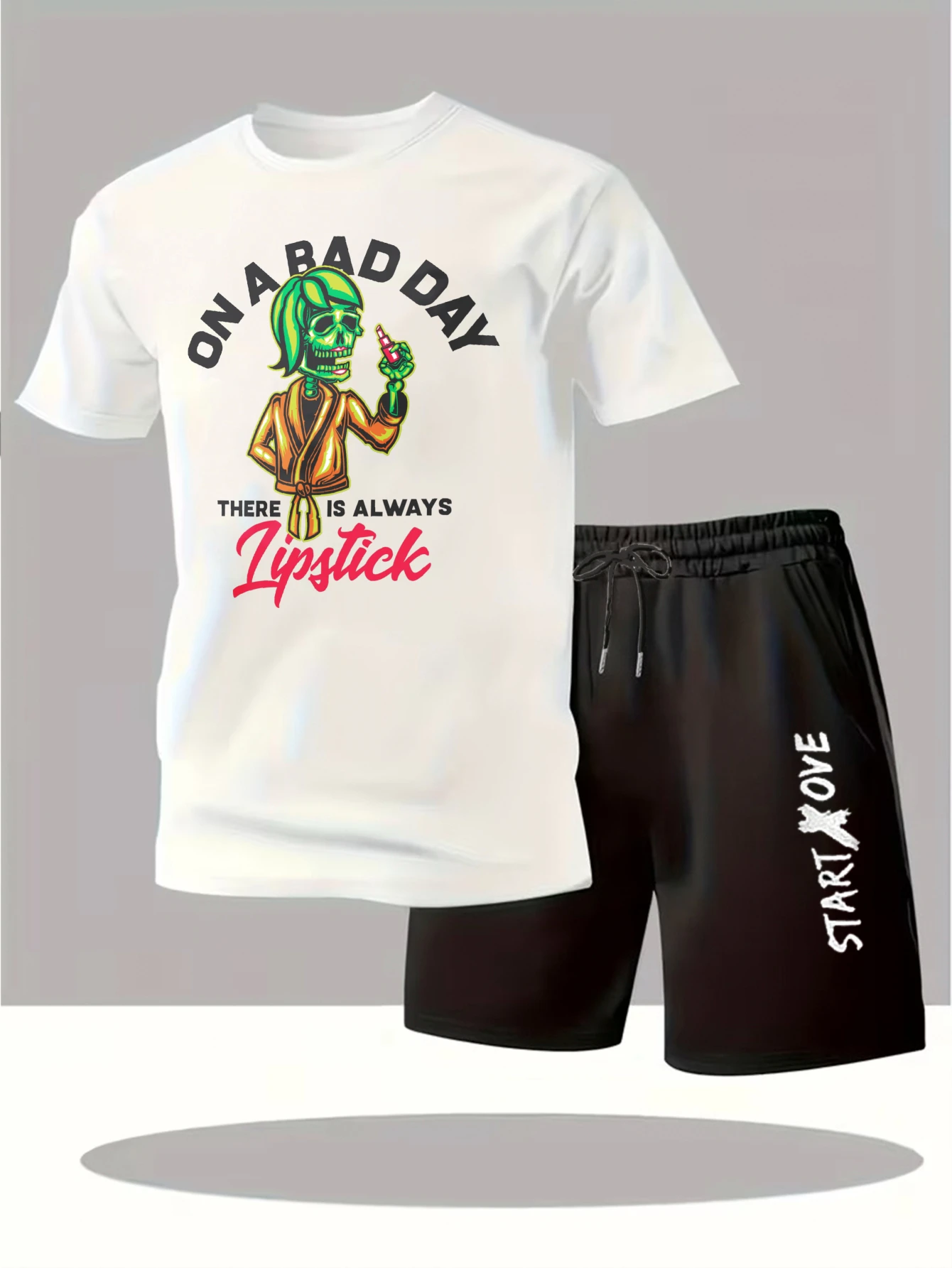 

Мужские комплекты 2025: Новинка! Модный костюм с принтом, короткий рукав, спортивный костюм для мужчин, графический мужской костюм, спортивная одежда (чандал)