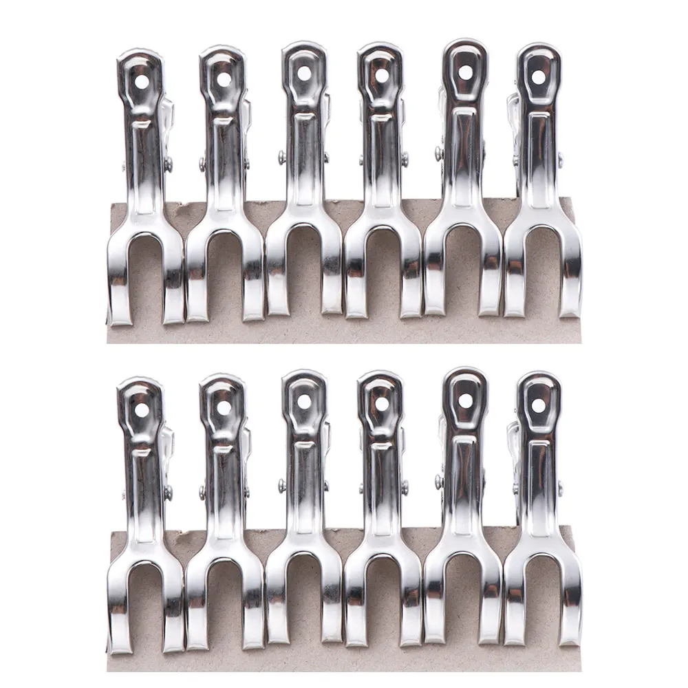 

Metal Stainless Steel Washing Clothing Drying Hanger For Coat Pants Laundry Clothes Pegs File Clip Clothes Pins Sealing Clip