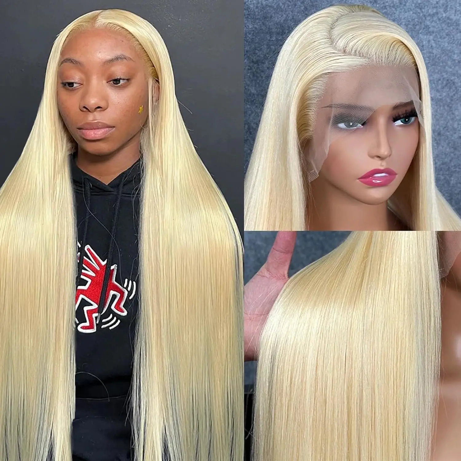 Straight 613 Hd Honey Blonde 13x4 Lace Front Human Hair Wigs Brazilian 30 Inch 13x6 Color Lace Frontal Wigs For Women