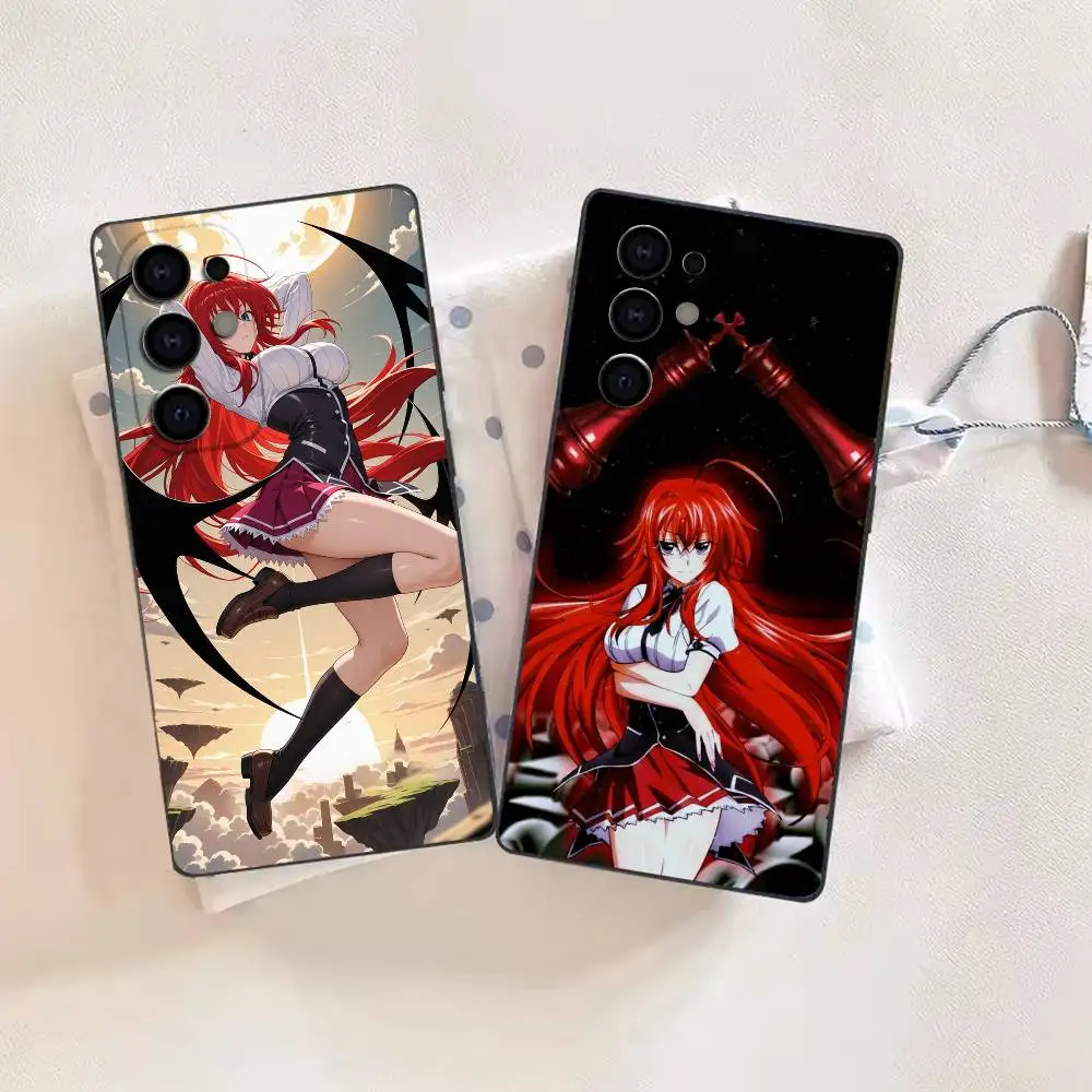 High School R-Rias Gremory Soft Black Phone Case for Samsung  S26,25,24,21,22,21,20,10,9,8,7,6Ultra,Plus,Fe, Lite