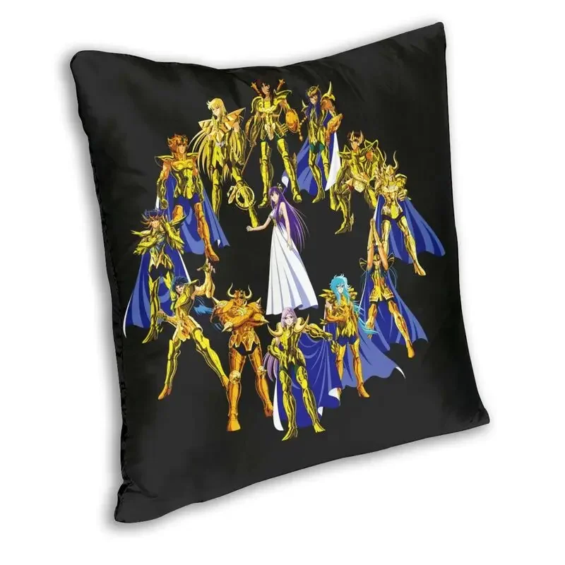 Gold Saints And Athena Pillowcover Home Decor Saint Seiya Knights of the Zodiac Cushions Throw Pillow for Living Room Printing