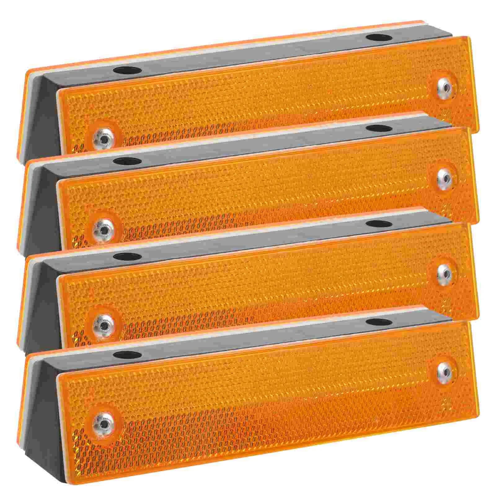 

4 Pcs Guide Sign Rectangular Road Marker Rectangle Reflectors for Driveway Abs Reflective Pavement Markers