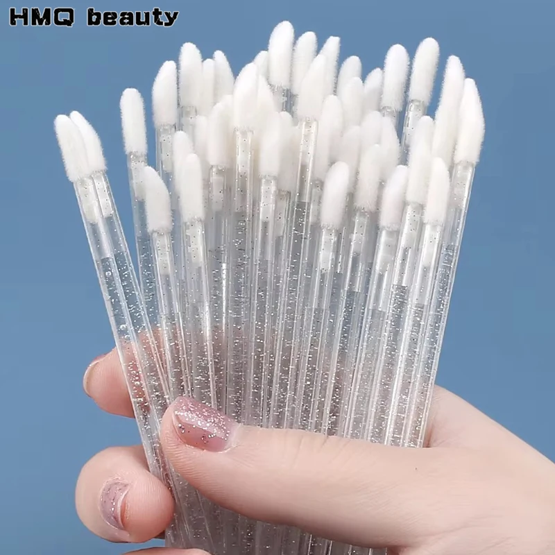 50Pcs Crystal Eyelashes Brushes Individual Lash Removing Cleaning Mascara Applicator Lip Brushes Makeup Eyelash Extension Tool