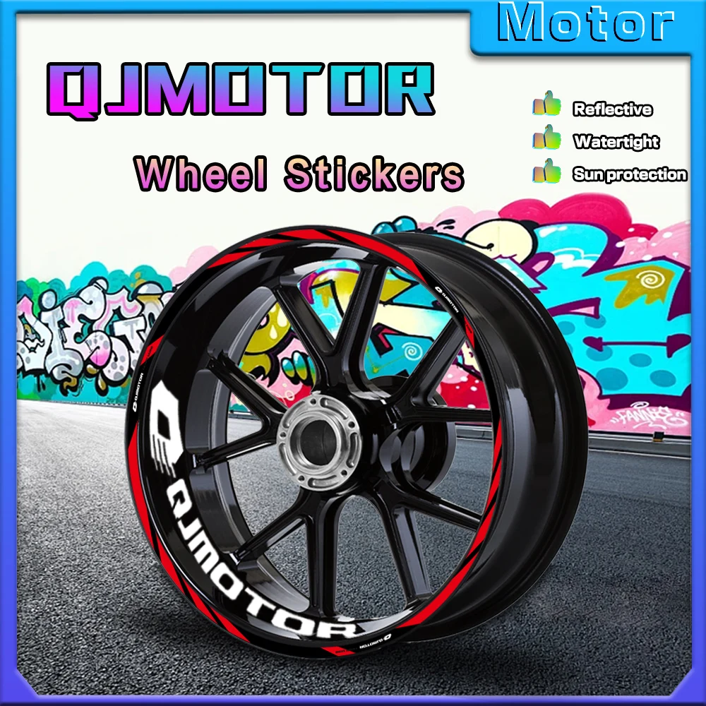 For QJMOTOR 150 250 350 400 450 550 600 800 Reflective Motorcycle Wheel Rim Sticker Decal Hub Stripe Tape Accessories Waterproof